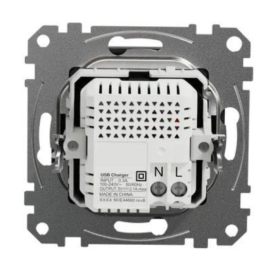 USB розетка Schneider Electric Sedna Design & Elements A+A 2,1A чорна SDD114401