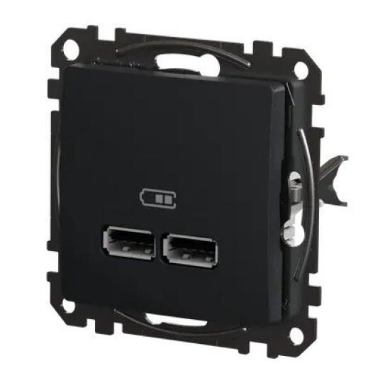 USB розетка Schneider Electric Sedna Design & Elements A+A 2,1A чорна SDD114401