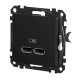 USB розетка Schneider Electric Sedna Design & Elements A+A 2,1A чорна SDD114401