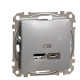 USB-розетка Schneider Electric Sedna Design & Elements A+C 2,4A алюміній SDD113402
