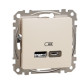 USB-розетка Schneider Electric Sedna Design & Elements A+C 2,4A бежева SDD112402