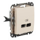 USB-розетка Schneider Electric Sedna Design & Elements A+C 2,4A бежева SDD112402