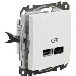 USB-розетка Schneider Electric Sedna Design & Elements A+C 2,4A біла SDD111402