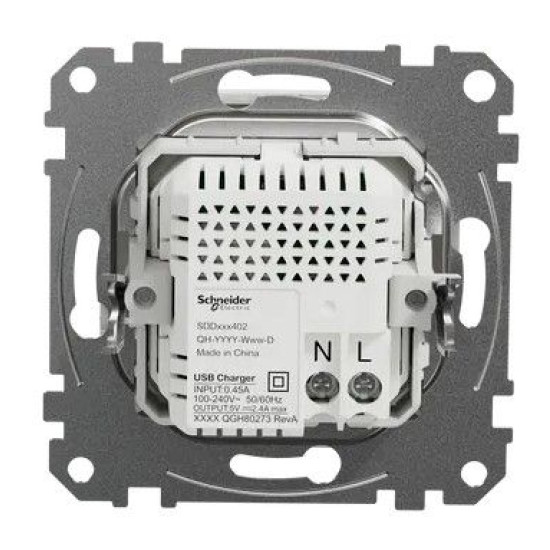 USB-розетка Schneider Electric Sedna Design & Elements A+C 2,4A біла SDD111402