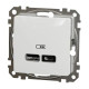 USB-розетка Schneider Electric Sedna Design & Elements A+C 2,4A біла SDD111402