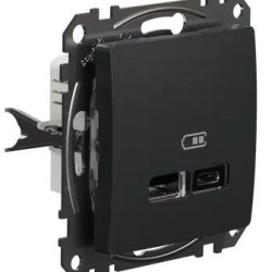 USB-розетка Schneider Electric Sedna Design & Elements A+C 2,4A чорна SDD114402