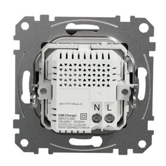USB-розетка Schneider Electric Sedna Design & Elements A+C 2,4A чорна SDD114402