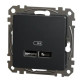 USB-розетка Schneider Electric Sedna Design & Elements A+C 2,4A чорна SDD114402