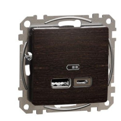 USB-розетка Schneider Electric Sedna Design & Elements А+С 2,4А венге SDD181402