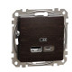USB-розетка Schneider Electric Sedna Design & Elements А+С 2,4А венге SDD181402