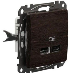 USB-розетка Schneider Electric Sedna Design & Elements А+С 2,4А венге SDD181402