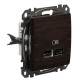 USB-розетка Schneider Electric Sedna Design & Elements А+С 2,4А венге SDD181402