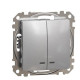 Двоклавішний вимикач Schneider Electric Sedna Design & Elements з підсвіткою алюміній SDD113105L