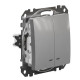 Двоклавішний вимикач Schneider Electric Sedna Design & Elements з підсвіткою алюміній SDD113105L