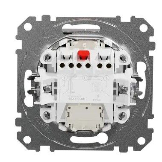 Двоклавішний вимикач Schneider Electric Sedna Design & Elements з підсвіткою алюміній SDD113105L