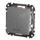 Двоклавішний вимикач Schneider Electric Sedna Design & Elements з підсвіткою алюміній SDD113105L