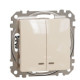 Двоклавішний вимикач Schneider Electric Sedna Design & Elements з підсвіткою бежевий SDD112105L