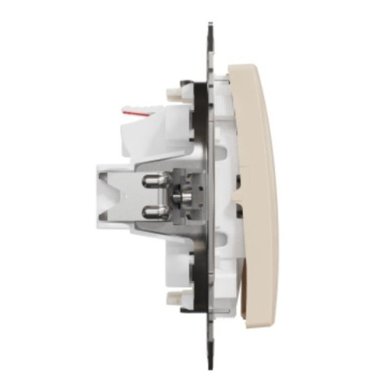 Двоклавішний вимикач Schneider Electric Sedna Design & Elements з підсвіткою бежевий SDD112105L