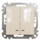 Двоклавішний вимикач Schneider Electric Sedna Design & Elements з підсвіткою бежевий SDD112105L
