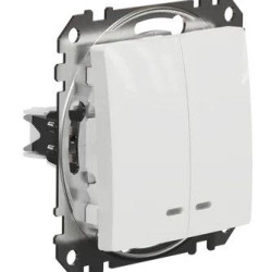 Двоклавішний вимикач Schneider Electric Sedna Design & Elements з підсвіткою білий SDD111105L