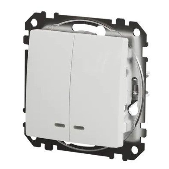 Двоклавішний вимикач Schneider Electric Sedna Design & Elements з підсвіткою білий SDD111105L