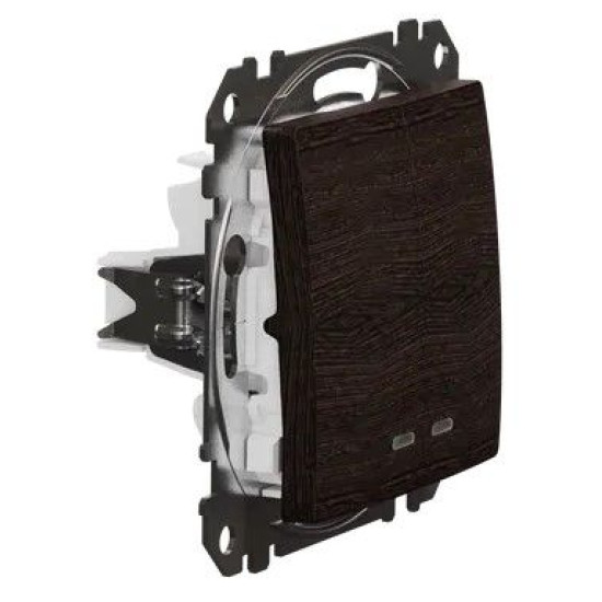 Двоклавішний вимикач Schneider Electric Sedna Design & Elements з підсвіткою венге SDD181105L