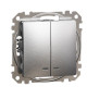Двоклавішний вимикач Schneider Electric Sedna Design & Elements з підсвіткою матовий алюміній SDD170105L