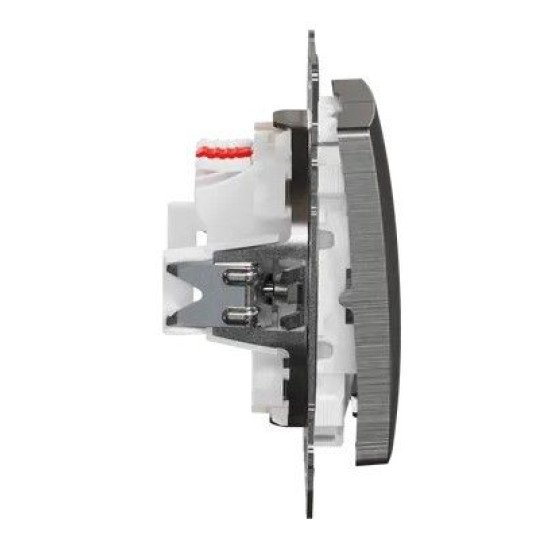 Двоклавішний вимикач Schneider Electric Sedna Design & Elements з підсвіткою матовий алюміній SDD170105L