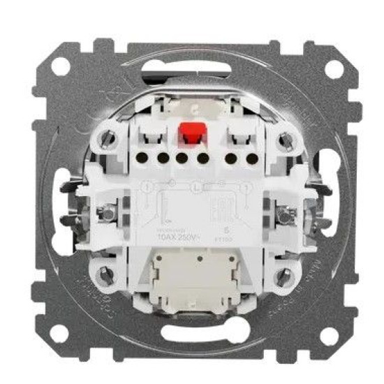 Двоклавішний вимикач Schneider Electric Sedna Design & Elements з підсвіткою чорний SDD114105L
