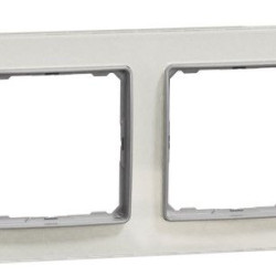 Двопостова рамка Schneider Electric Sedna Elements штучне біле скло SDD360802