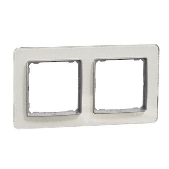 Двопостова рамка Schneider Electric Sedna Elements штучне біле скло SDD360802