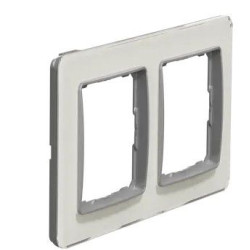 Двопостова рамка Schneider Electric Sedna Elements штучне біле скло SDD360802