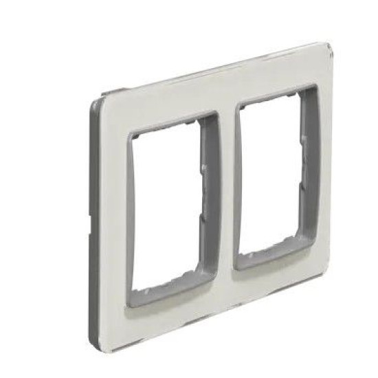 Двопостова рамка Schneider Electric Sedna Elements штучне біле скло SDD360802