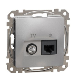 Кінцева TV-розетка Schneider Electric Sedna Design & Elements+ RJ45 кат. 6 UTP алюміній SDD113469T