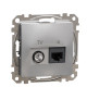 Кінцева TV-розетка Schneider Electric Sedna Design & Elements+ RJ45 кат. 6 UTP алюміній SDD113469T