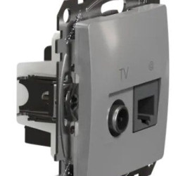 Кінцева TV-розетка Schneider Electric Sedna Design & Elements+ RJ45 кат. 6 UTP алюміній SDD113469T