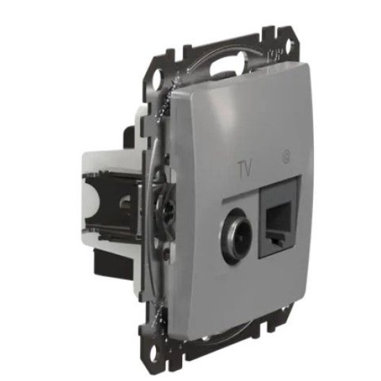 Кінцева TV-розетка Schneider Electric Sedna Design & Elements+ RJ45 кат. 6 UTP алюміній SDD113469T