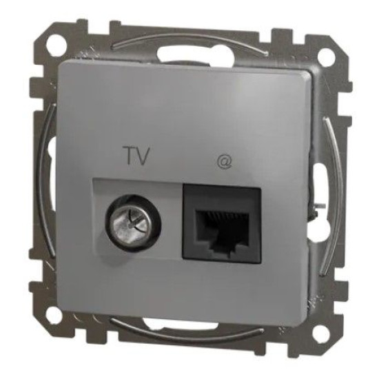 Кінцева TV-розетка Schneider Electric Sedna Design & Elements+ RJ45 кат. 6 UTP алюміній SDD113469T
