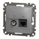 Кінцева TV-розетка Schneider Electric Sedna Design & Elements+ RJ45 кат. 6 UTP алюміній SDD113469T