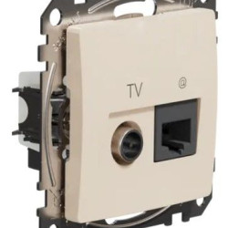 Кінцева TV-розетка Schneider Electric Sedna Design & Elements та RJ45 кат. 6 UTP бежева SDD112469T