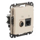 Кінцева TV-розетка Schneider Electric Sedna Design & Elements та RJ45 кат. 6 UTP бежева SDD112469T