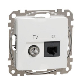 Кінцева TV-розетка Schneider Electric Sedna Design & Elements + RJ45 кат. 6 UTP біла SDD111469T