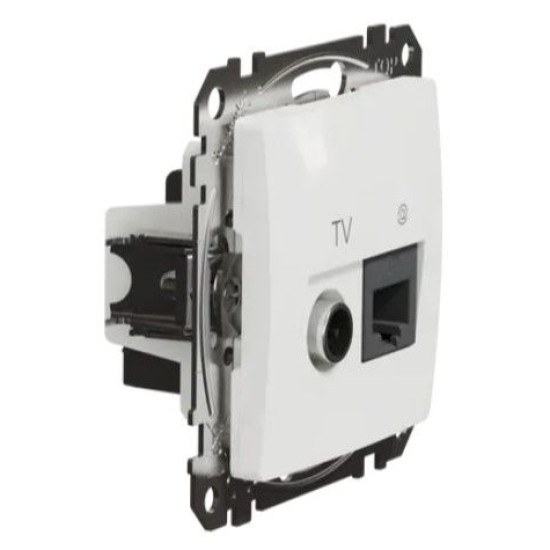 Кінцева TV-розетка Schneider Electric Sedna Design & Elements + RJ45 кат. 6 UTP біла SDD111469T