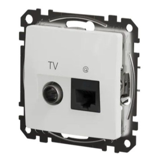 Кінцева TV-розетка Schneider Electric Sedna Design & Elements + RJ45 кат. 6 UTP біла SDD111469T