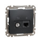 Кінцева TV-розетка Schneider Electric Sedna Design & Elements + RJ45 кат. 6 UTP чорна SDD114469T