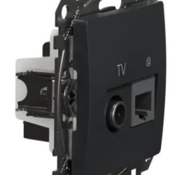 Кінцева TV-розетка Schneider Electric Sedna Design & Elements + RJ45 кат. 6 UTP чорна SDD114469T