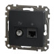 Кінцева TV-розетка Schneider Electric Sedna Design & Elements + RJ45 кат. 6 UTP чорна SDD114469T