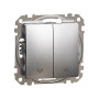 Кнопковий вимикач Schneider Electric Sedna Design & Elements для жалюзі матовий алюміній SDD170114