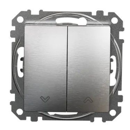 Кнопковий вимикач Schneider Electric Sedna Design & Elements для жалюзі матовий алюміній SDD170114