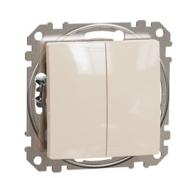 Кнопковий двоклавішний вимикач Schneider Electric Sedna Design & Elements бежевий SDD112118
